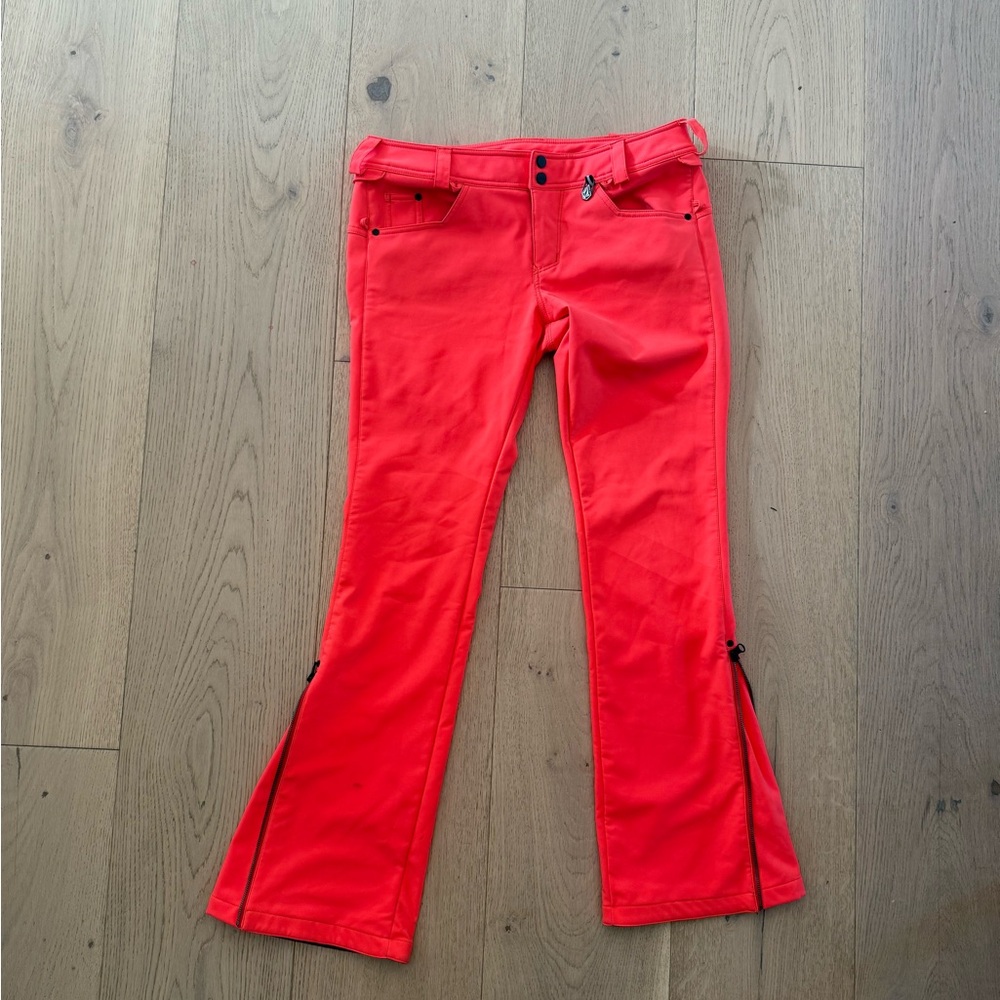 Volcom Let It Storm Bright Coral Softshell Ski Pants – Fleece Lined - Size 8